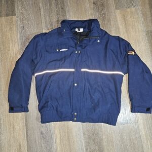 Men's Classic Navy Military Jacket Classic 90s Vintage Fire Retardant Work Coat